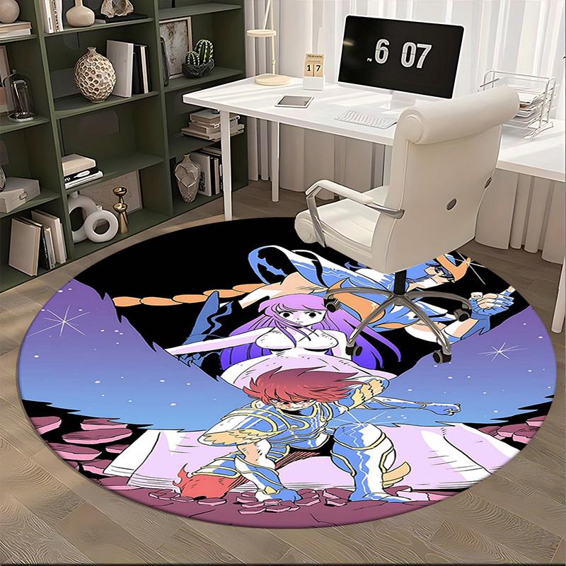 1pc Round Carpet - Office Chair Mat, Non-Slip Rug for Anime Lovers | Festival Gift, Seasonal Decor | Suitable for Home Office, Living Room