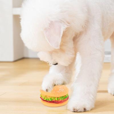 2 PIÈCES Jouet couinant pour chien Forme de hamburger Vinyle non toxique Jouet à mâcher et à jouer pour animaux de compagnie pour le nettoyage des dents et le jeu actif