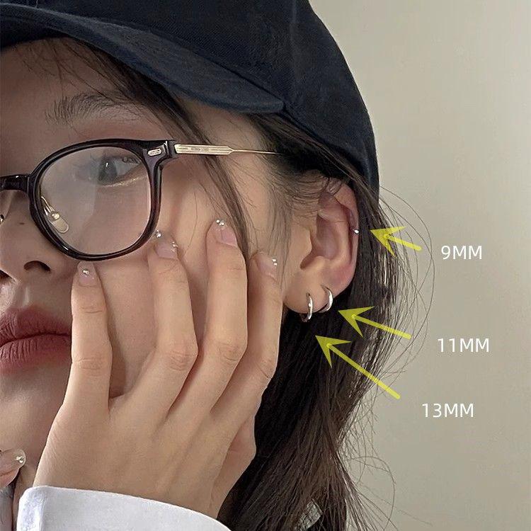 High-End S925 Silver Hoop & Stud Örhängen för Kvinnor & Män - Öronbrosk, Manschetter och Piercingsmycken