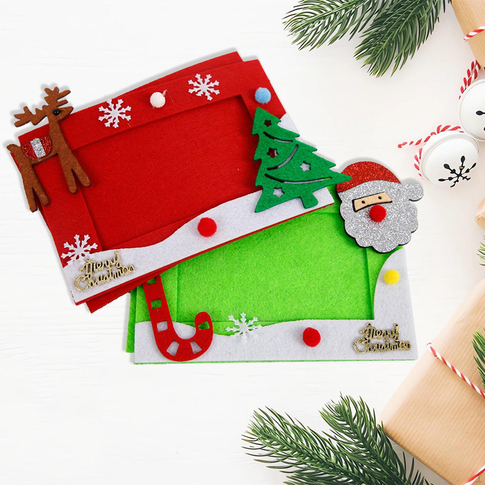 

2Pcs Christmas Picture Frame Decors Decorations Non Woven Fabrics for Fireplace Holiday