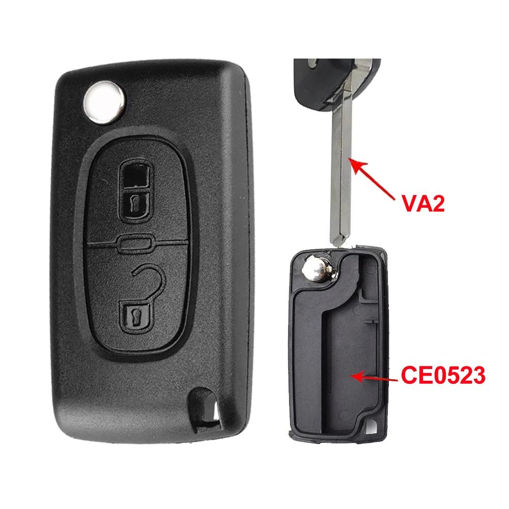 YOCASTY Flip Remote Car Key Shell Case For Peugeot 207 307 308 407 607 807 For Citroen C2 C3 C4 C5 C6 Xsara Berlingo HU83 VA2
