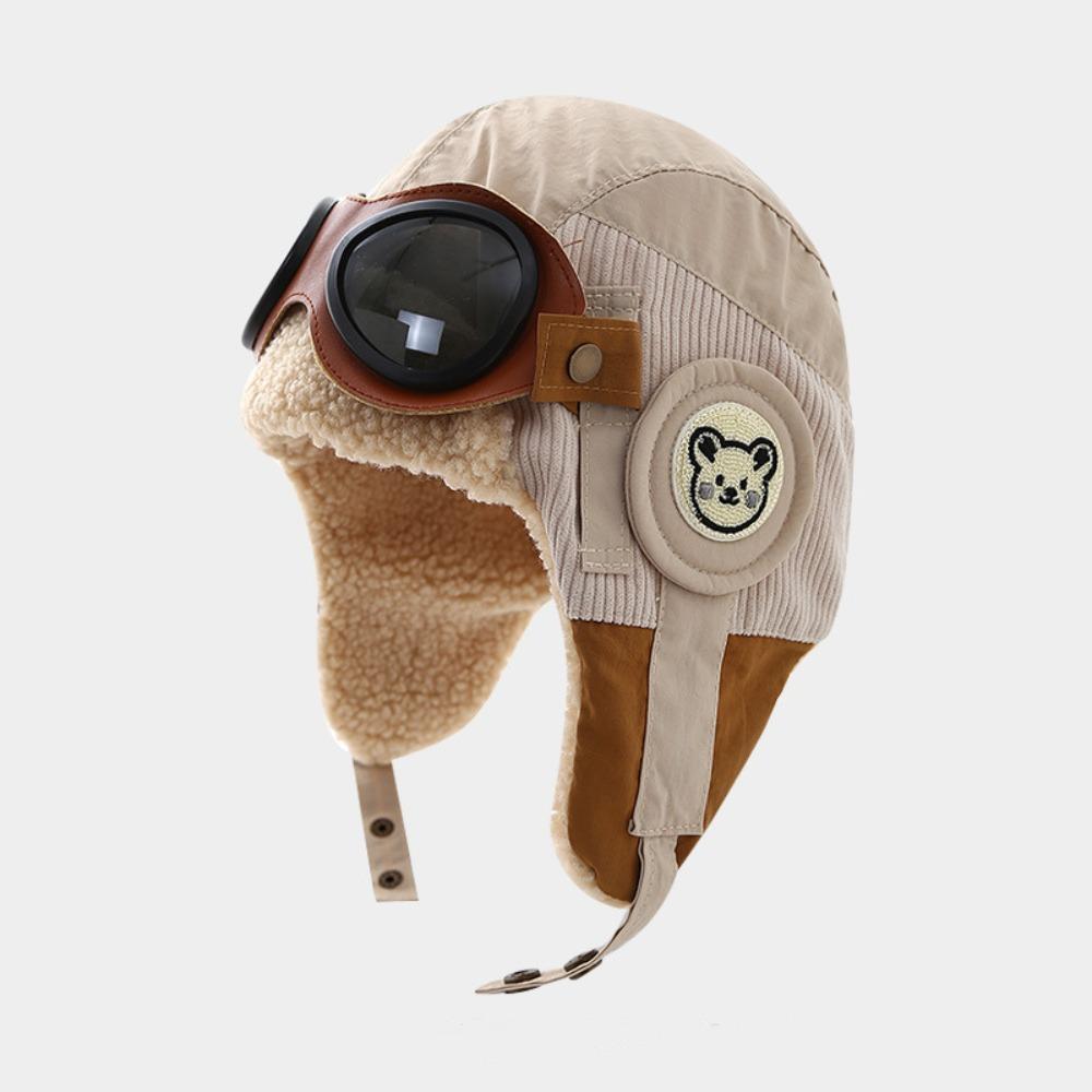 

Теплая детская плюшевая шапка-пилот, милая шапка Лей Фэна, зимняя детская шапка с ушками, детская хаки