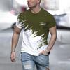 New men's T-shirt casual round neck breathable top fashionable color contrast printed men's T-shirt fun 3D T-shirt street fashio