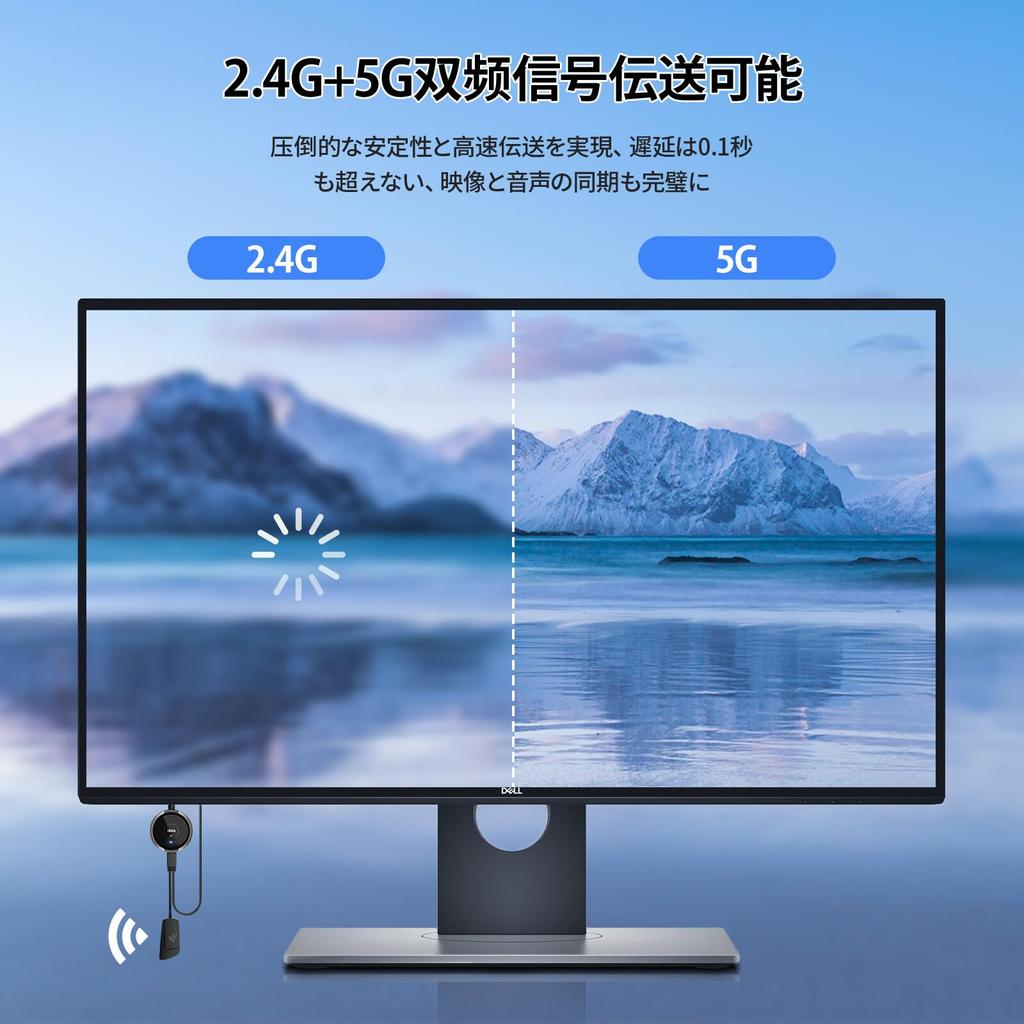 AIMIBO Wireless HDMI Transmitter and HDMI Receiver 30M Stable Transmission for iPhone TV Wireless to HDMI Screen Wireless Display Adapter USB-C Set,