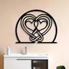 1pc Vintage Iron Wall Art Abstract Heart Knot Design, Durable Metal Decor for Living Room, Christmas Gift Home Decoration