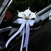 Bridal Car Handle Accessories Calla Lily Wedding Door Decorative Flower, White Artificial Flower Bouquet Coordinated Motorcade Styling with