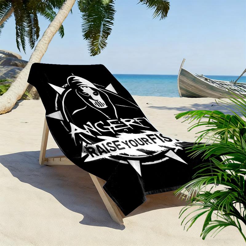 Angerfist Print Beach Towel, Large Soft Quick Dry Towel for Beach Camping Swimming