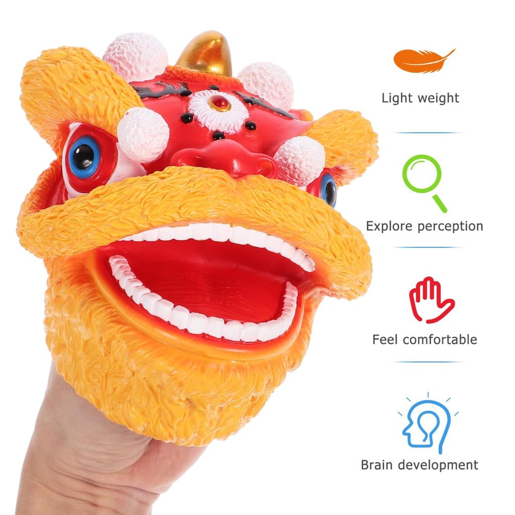INOOMP Hand Puppets, Lion Dance Hand Puppets, Toys for Kids, Storytelling Animal Hand Puppets, Chinese Style