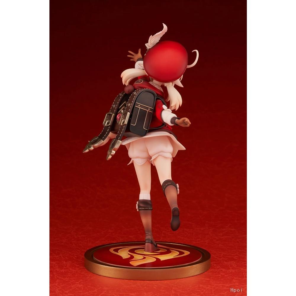18CM HOT Anime Figure Genshin Klee Cute And Charming Sitting Schoolbag Girls PVC Action Collectible Doll Children Present Activity Action Figure