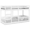 VidaXL Bunk Bed White 90x200 Cm Solid Pine Wood, Low Bunk Bed Frame, Bedroom Furniture, Frame of 3308590