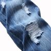 2024 European And American New Four Season Wearable Straight Cut Men'S Jeans With Holes, Slim Fit Denim Pants