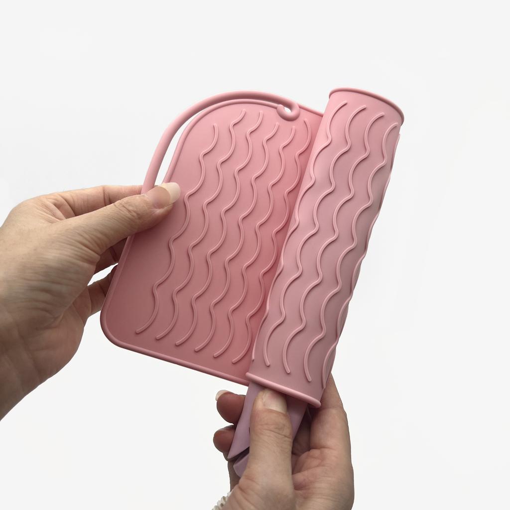 Portable Silicone Heat Resistant Mat Hair Straightener Curler Insulation Pad Non-Slip Anti Heat Mat Hair Styling Tool For Travel