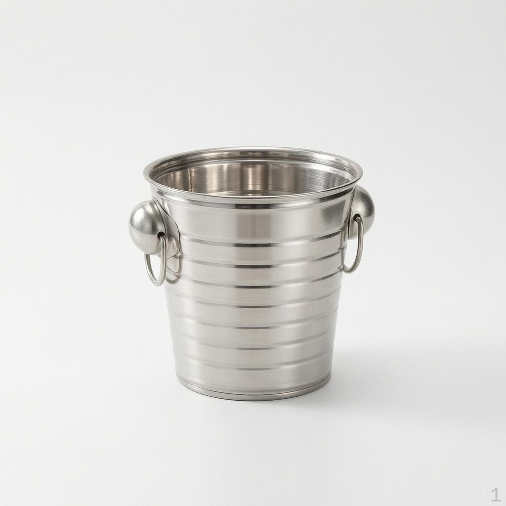 Verdikte Roestvrijstalen IJsemmer voor KTV, Champagne, Wijn, Bier en Hotelgebruik 16cm (2L) Zilver