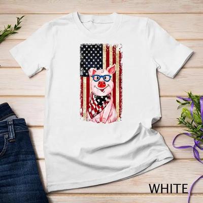 Pig American Flag 4th Of July Funny Farmers Patriotic Tees Unisex T Shirt