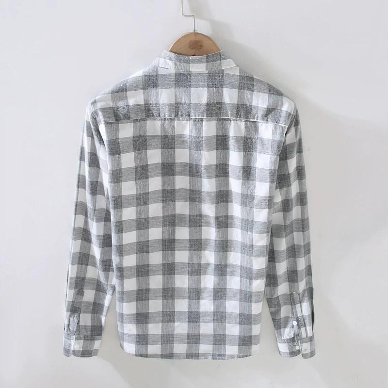Herren Karo Langarmhemd Lässiges Button-Down-Hemd für den täglichen Gebrauch