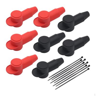 8 Pieces Silicone Terminal Covers with 8Pcs Cable Ties Post Boot Cover for Cars Suvs Easy