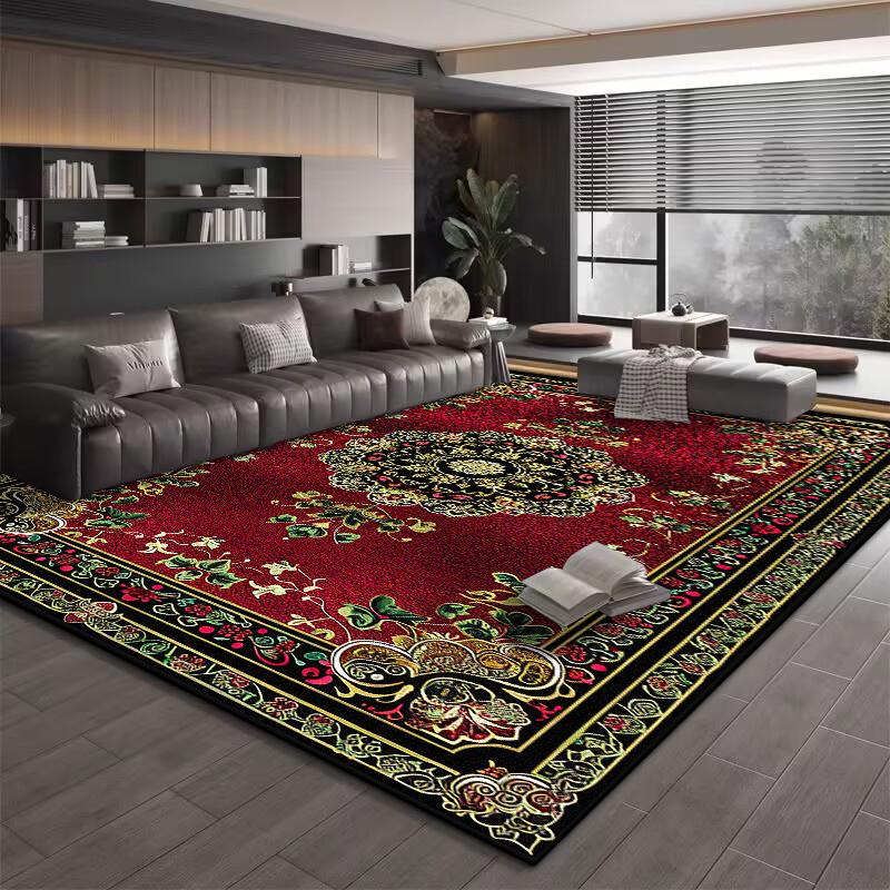 Retro Europäischer Stil Küchenboden Teppich Rutschfeste Teppiche für Wohnzimmer Dekoration Zuhause Große Flächenteppiche Bereichsteppich Matte Boden