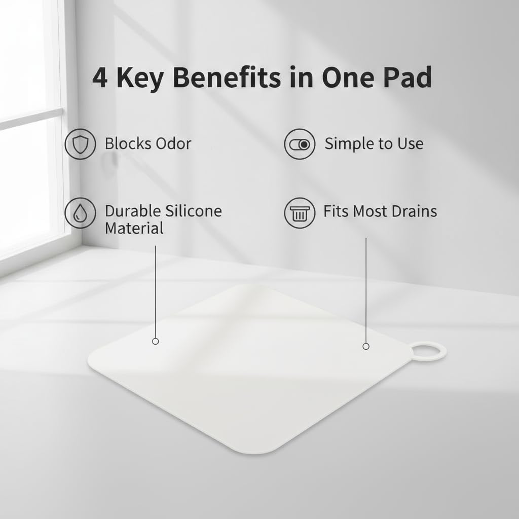 4 Pieces Silicone Tub Stopper Floor Drain Cover Shower Drain Cover Floor Sewer Anti-Odor Mat Deodorizing Drain Plugs for Kitchen Bathroom Laundry