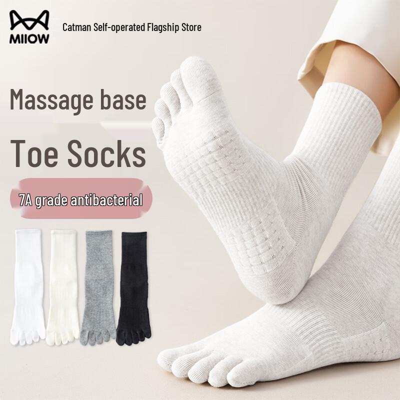 Mao Ren Women s Antibacterial Light Sports Five-Toe Socks One Size