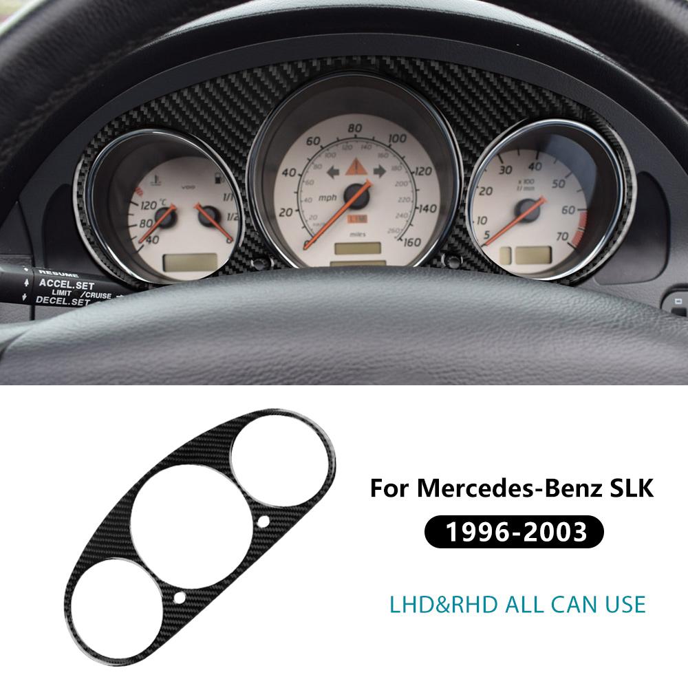 Prawdziwa miękka naklejka ozdobna z włókna węglowego do Mercedes Benz SLK R170 1996 1997 1998 1999 2000 2001 2002 2003 Rama prędkościomierza samochodowego