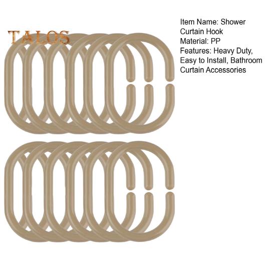 12 Stück Duschvorhanghaken, strapazierfähig, universell, für Badezimmer, Duschstange, C-förmiger Ring, Aufhängerhalter, Badezimmer-Vorhangzubehör