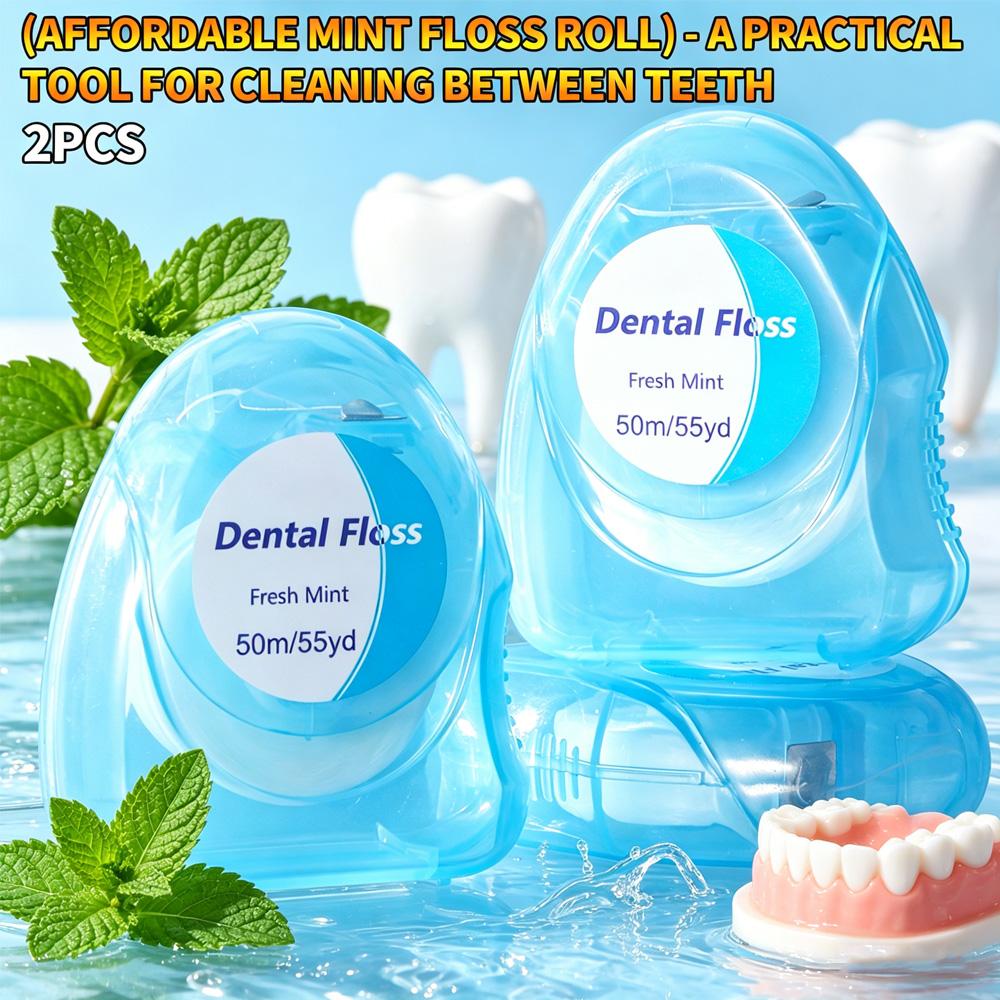 (Affordable Mint Floss Roll) -2PCS - Practical Tool for Cleaning interdental gaps - Essential for Daily Life