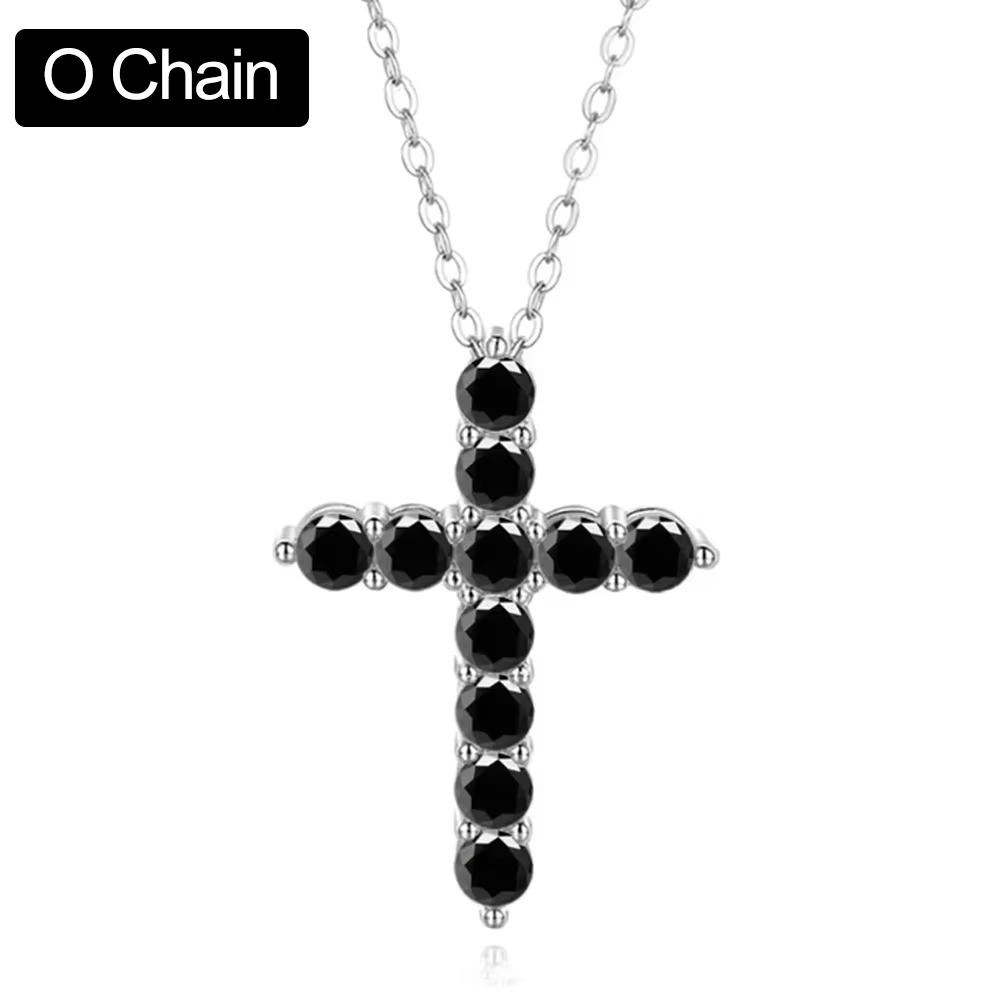 3mm 4mm 5mm Moissanite Cross Necklace GRA Certified S925 Silver Jesus Pendant Neck Chain for Women Engagement Bridal Fine Jewely