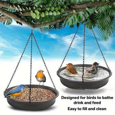 1 Peça Pendurada Bandeja de Banho de Pássaro de Jardim de Plástico Alimentador de Pássaros para Exterior Banho Automático Banho de Pássaro