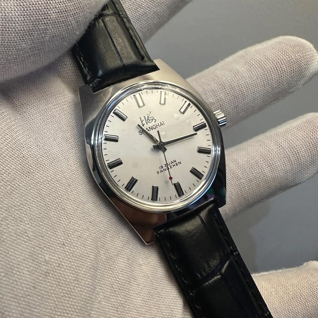 36mm Shanghai Men's Watch Retro 7120 Manual Mechanical Movement Minimalist Business Mechanical Wristwatches Drop Shipper