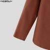 INCERUN Men Lapel Neck Long Sleeve One Button Blazer Slim Waist Thin Coats