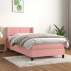 Vidaxl Continental Bed With Mattress, Pink, Velvet, 100X200 Cm