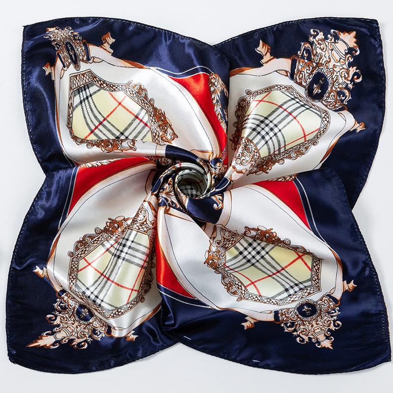 Light Luxury 50Cm Small Square Scarf Chain Printed Silk Scarf Women'S Thin Neck Protection Scarf Cheap Silk Scarf Gift