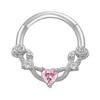 Kristall-Nasen-Clicker Handgefertigt Silberfarben Septum-Ring Edelstahl Piercing-Accessoire für Ohr und Knorpel