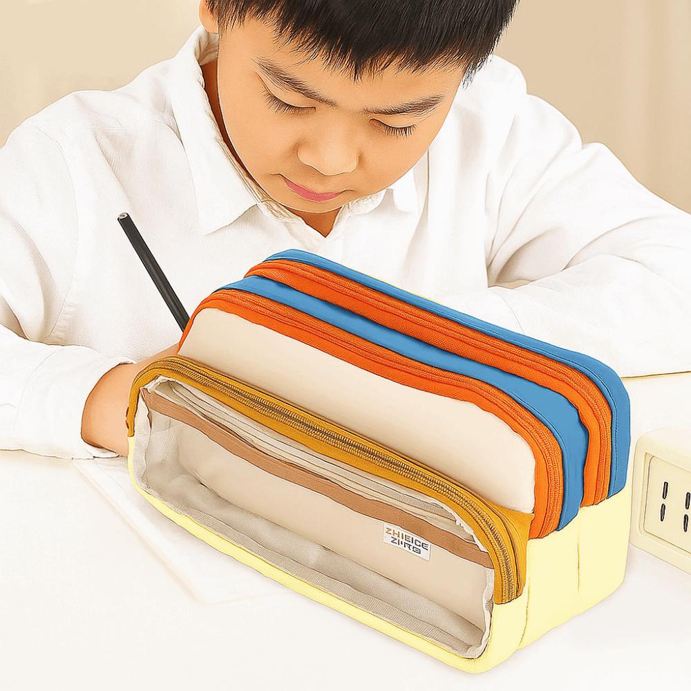 Large Capacity Stationery Storage Bag Japanese Style Pen Pencil Case  Art Supplies Storage