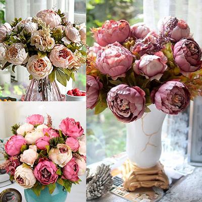 8 Köpfe Vintage künstliche Pfingstrose Blume Hochzeit Party Home Room Dekoration Geschenk