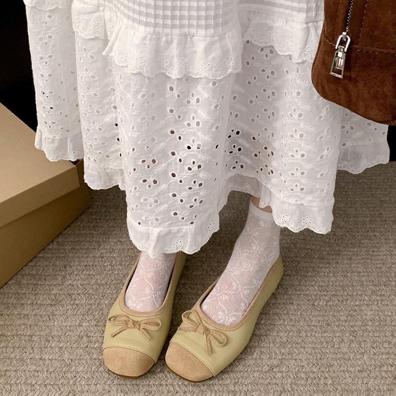 Shallow mouth simple French retro flat bottom Mary Jane shoes women's 2025 new spring and autumn soft sole one pedal Shallow mouth single shoes