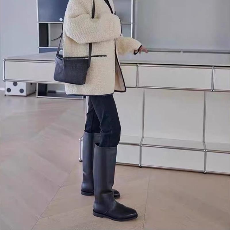 Anti-slip Boots, Fall and Winter Pointed-toe Shoes, Versatile Shoes, Flat Heel, Tall Boots, Women's Shoes