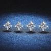 D Color 1ct 6.5mm  Moissanite Earrings 925 Sterling Sliver with White Gold Plated Stud Earring Wedding Jewelry for Women