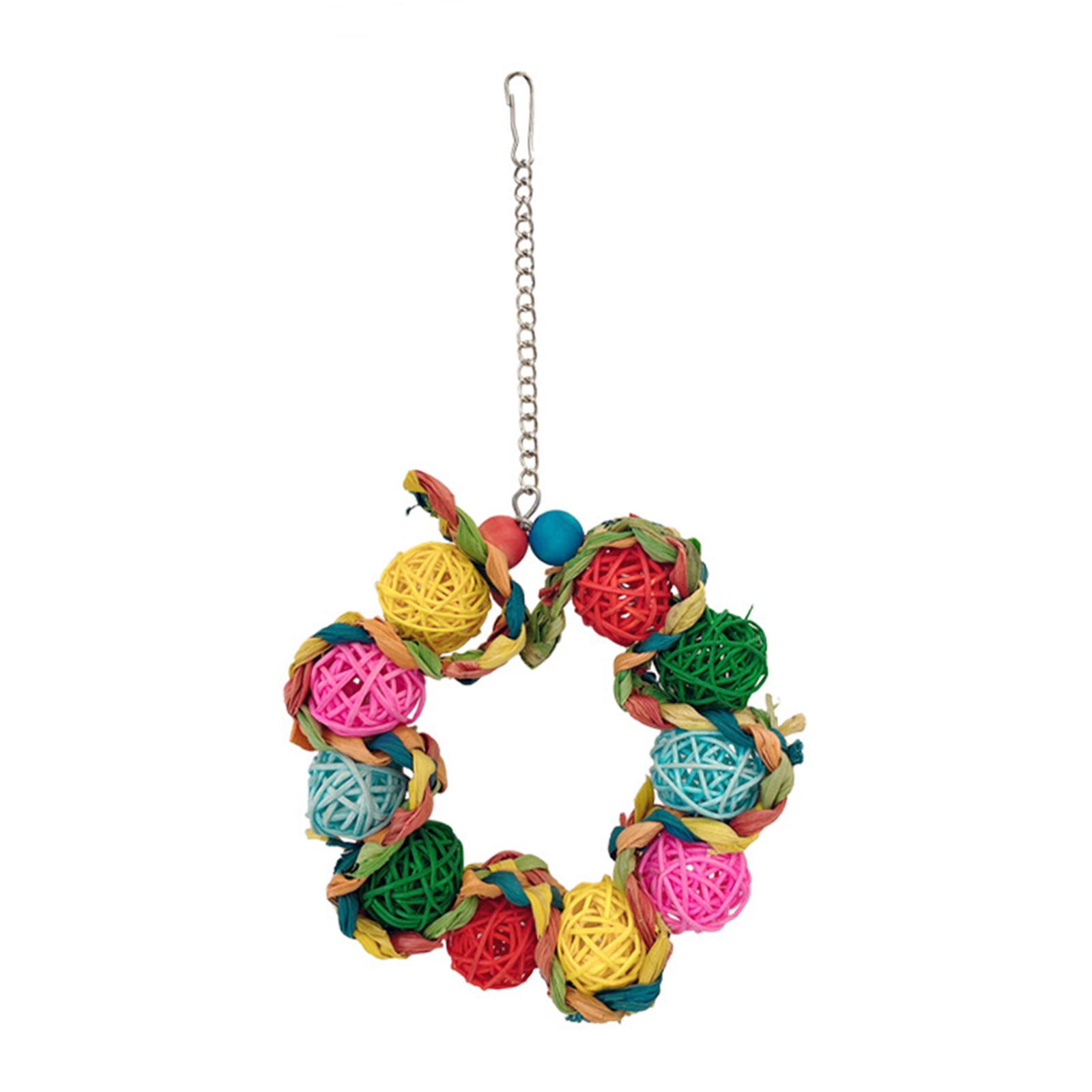 

Игрушка для стоячей птички, клетка для птиц, жевательная игрушка, ротанговый шар, качели, кольцо для маленьких и средних птиц, декор для птичьей клетки, поставки для птиц B