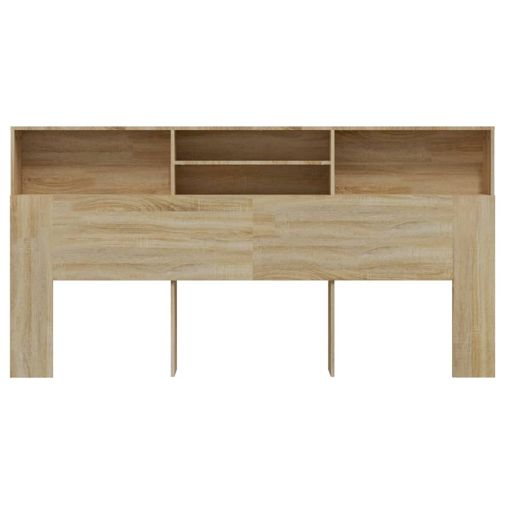 Modernes Kopfteil mit Regalbrettern und Stauraum, ohne Bettrahmen und Matratze, 200 x 19 x 103,5 cm