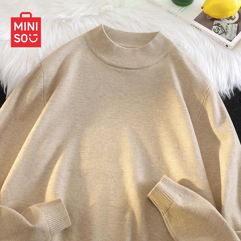 

MINISO Men s Japanese Retro Knit Pullover Sweater 4XL