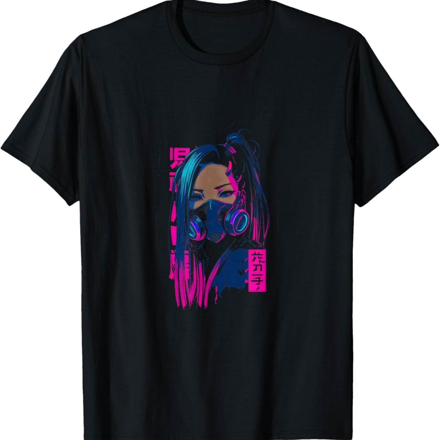 Cyberpunk Anime Girl II T-Shirt S чёрный