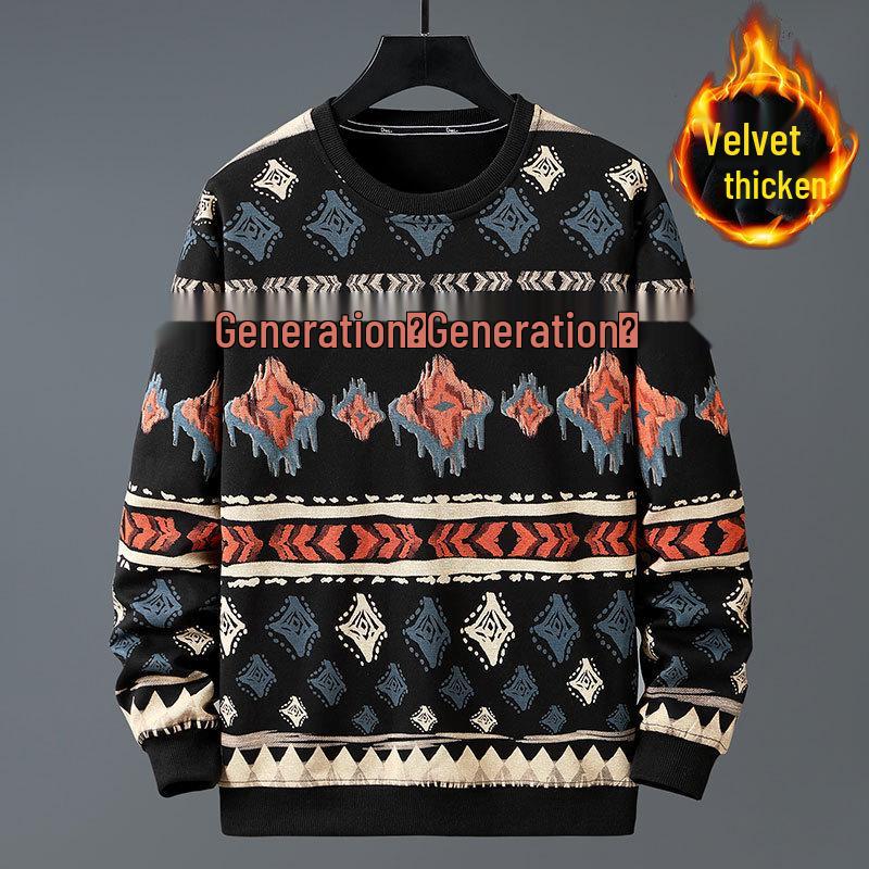 

Men s Winter Fleece-Lined Oversized Hoodie, Extra Large, Fat Big Size, Trendy 300 Jin, Style 2260-1 8XL чорний