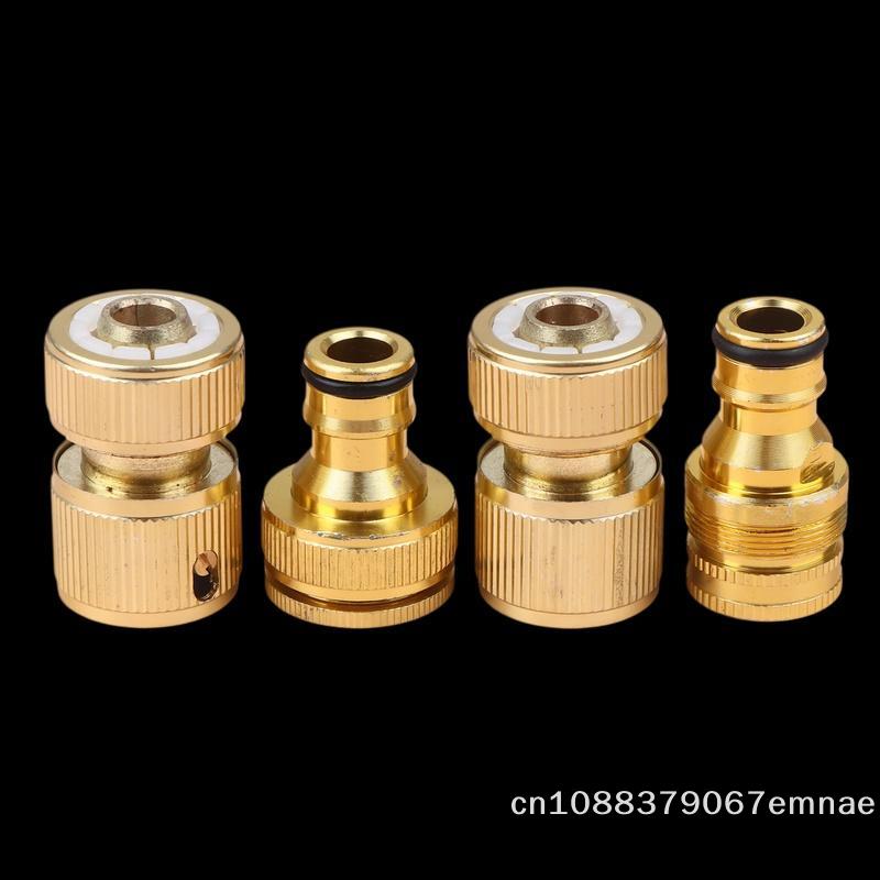 2pcs Aluminum Garden Hose Connector Set Quick Connect 4/6 Inch Tap Fitting for Water Pipe Systems