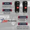 Key Fob Keyless Entry Remote Fits Frontier Armada Murano 2-Pack Black
