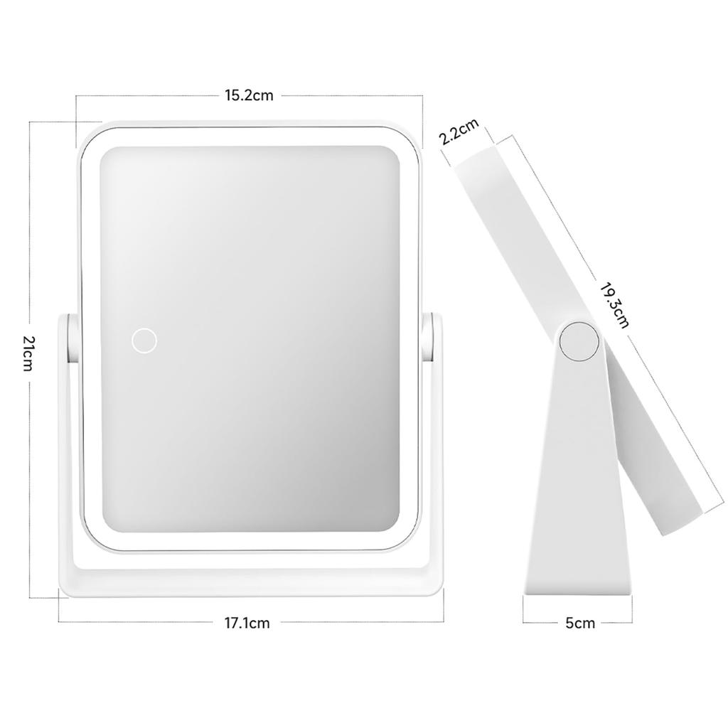 Tabletop Mirror with Actress Makeup 3 Stepless 1x 5x 5x USB White Light, Mirror, Mirror, Colors, Dimming, & Magnification, Double-Sided Mirror,