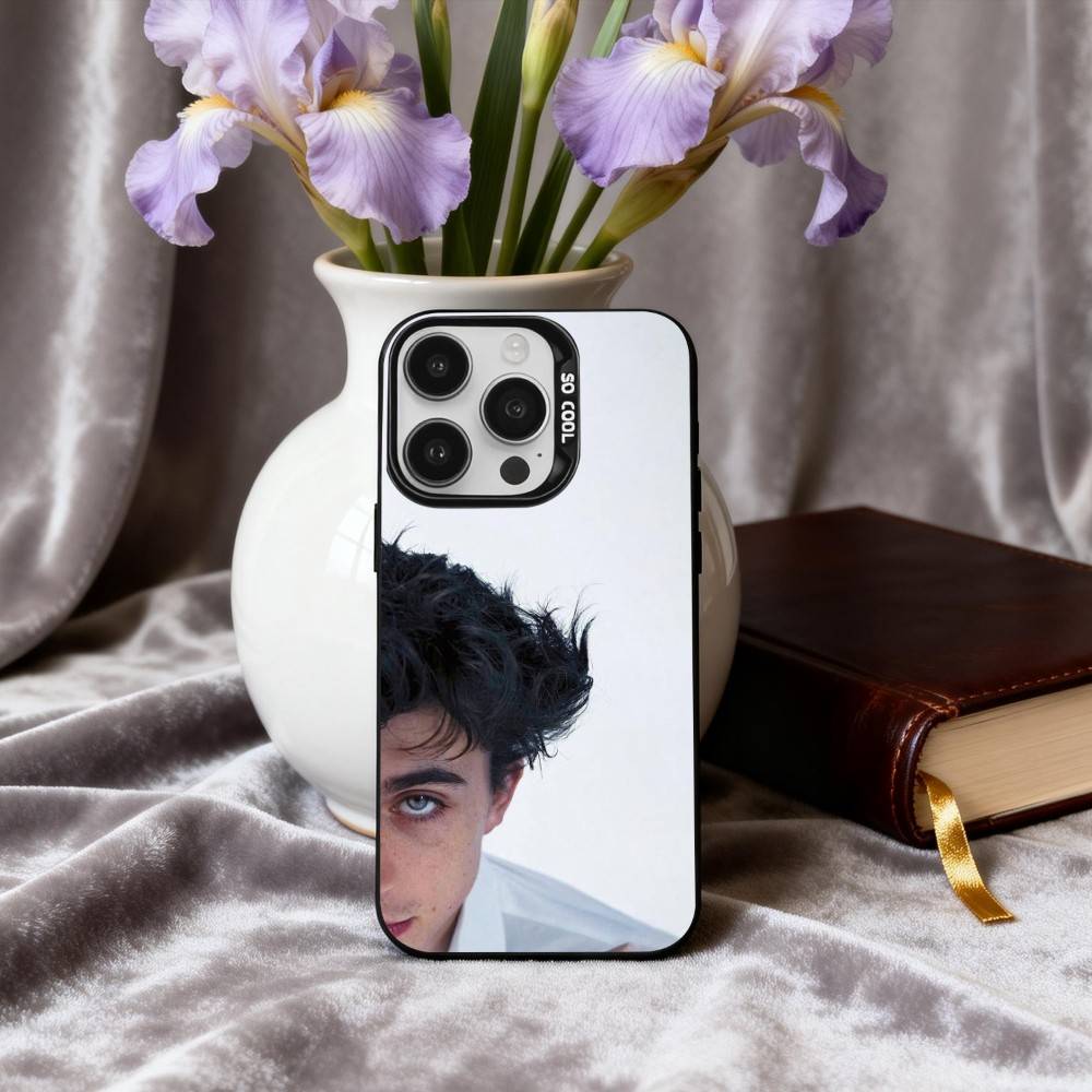 T-Timothee C-ChalametS Phone Case For iPhone17,16,15,14,13,12,11 Plus,Pro Max Black Candy silver phone case