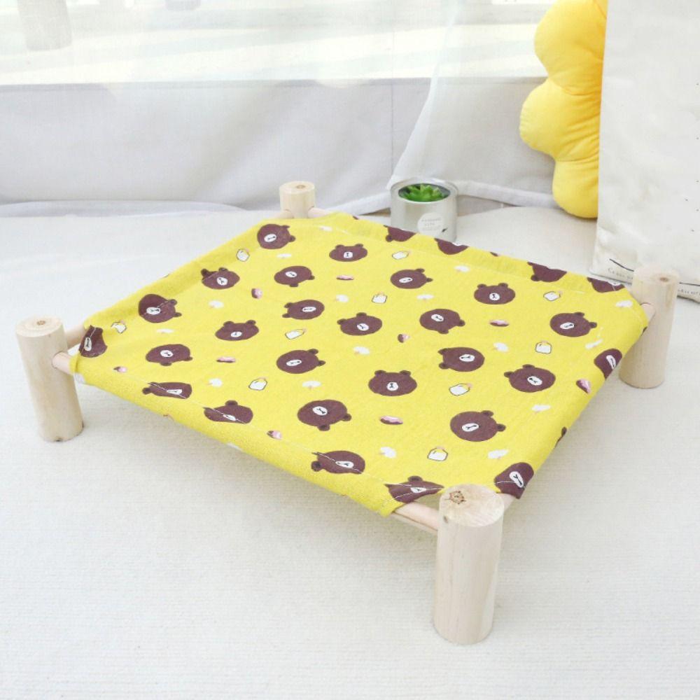 

Canvas Dogs Suspended Bed Wood Kitten Standing Bed Portable Cat Camping Bed for Cats Puppy Rabbit