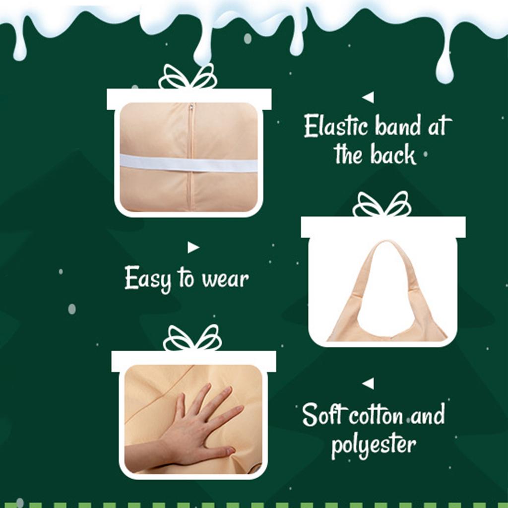 Mit Schwamm gefüllter Bauch & Po, Verwandeln Sie sich sofort in einen Weihnachtsmann für Bühnenpräsenz