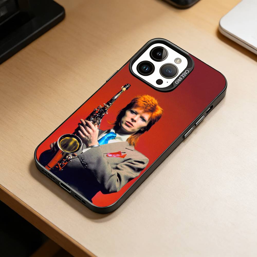 D-David-Singer B-Bowies   Phone Case For iPhone 17,16,15,14,13,12,11 Plus,Pro Max,XS,Colored Silver Plated Inside Cover